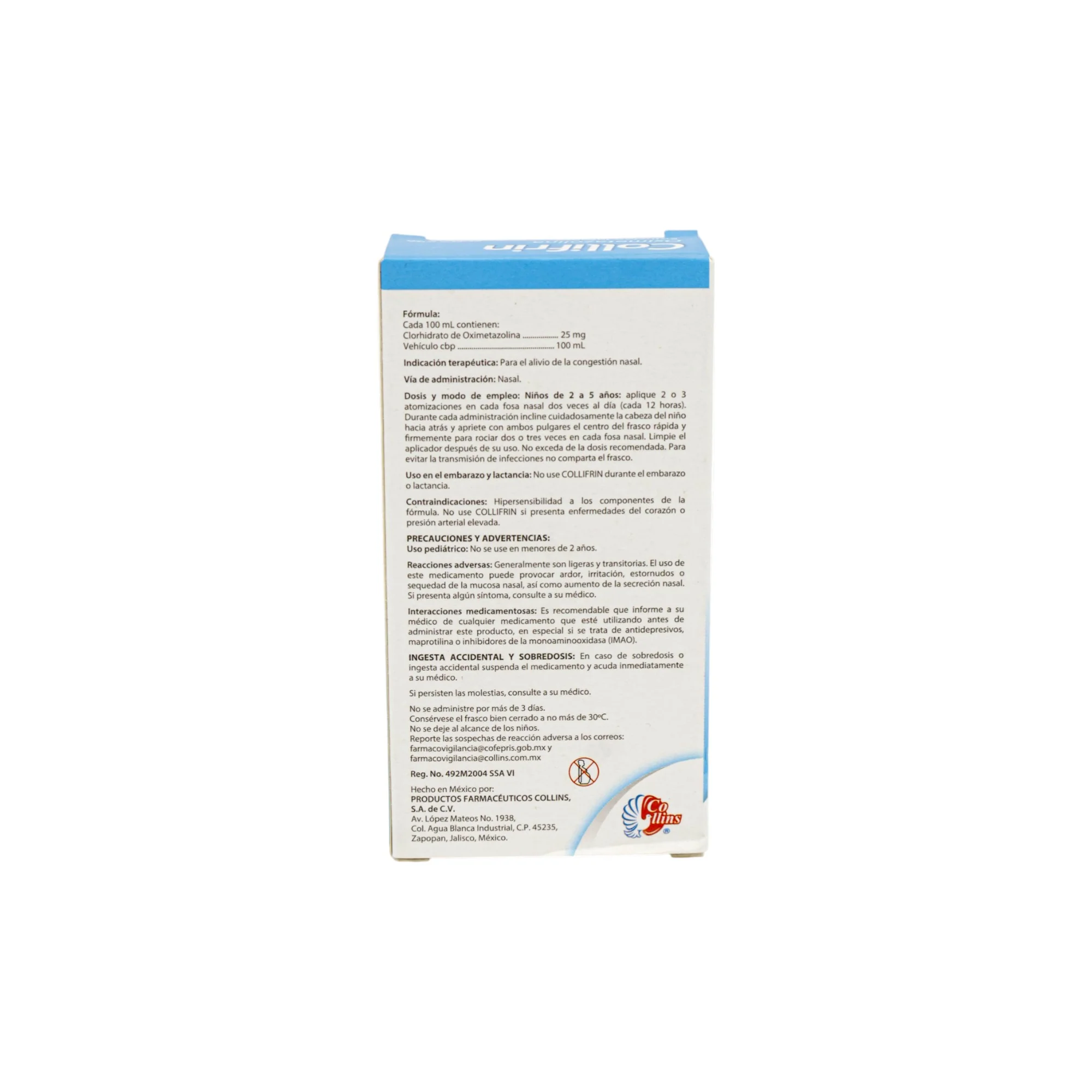 Collifrin Oximetazolina Solución Infantil 0.025%, Caja con frasco con 20 mL - Image 4