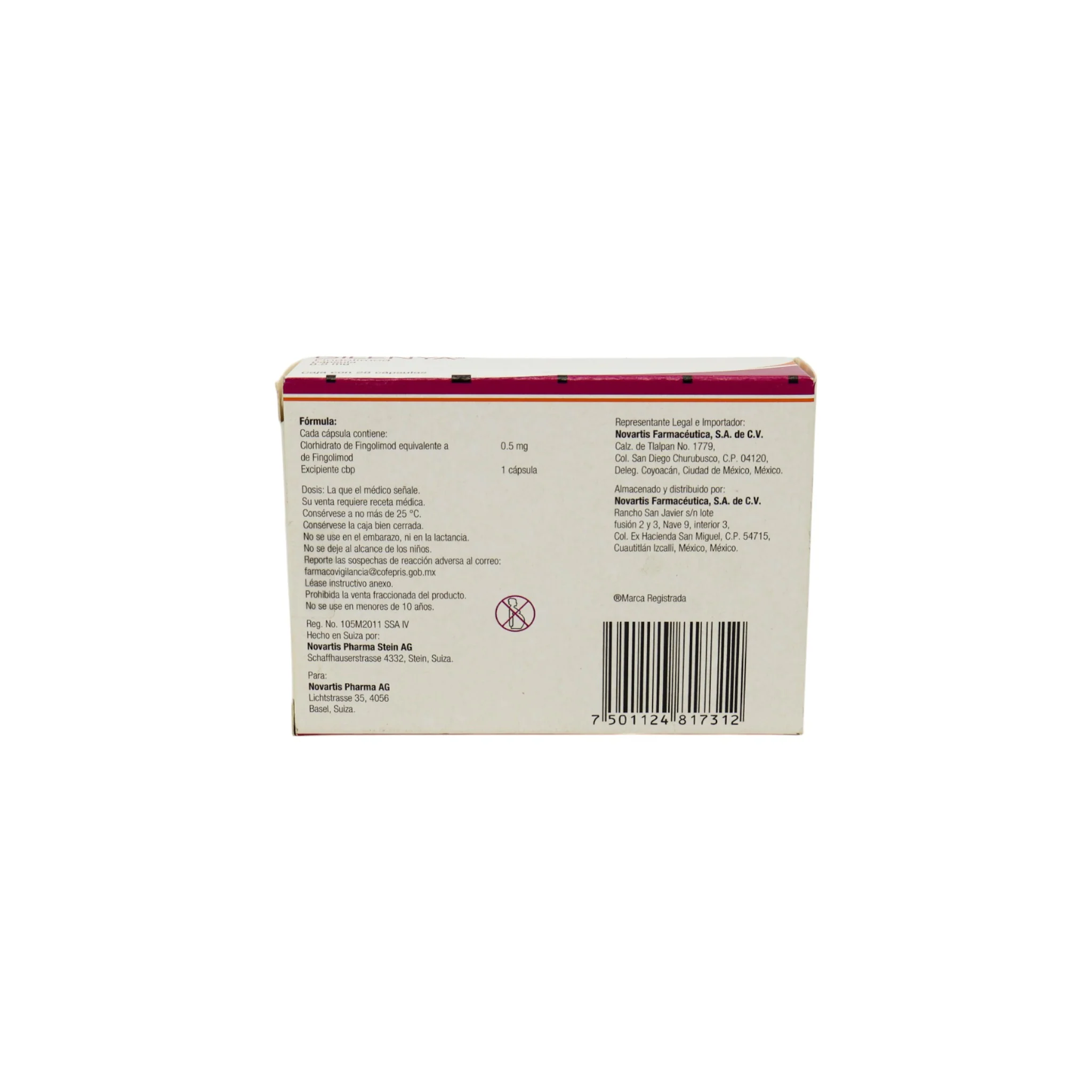 Gilenya Fingolimod 0.5 mg, 28 Cápsulas - Image 4