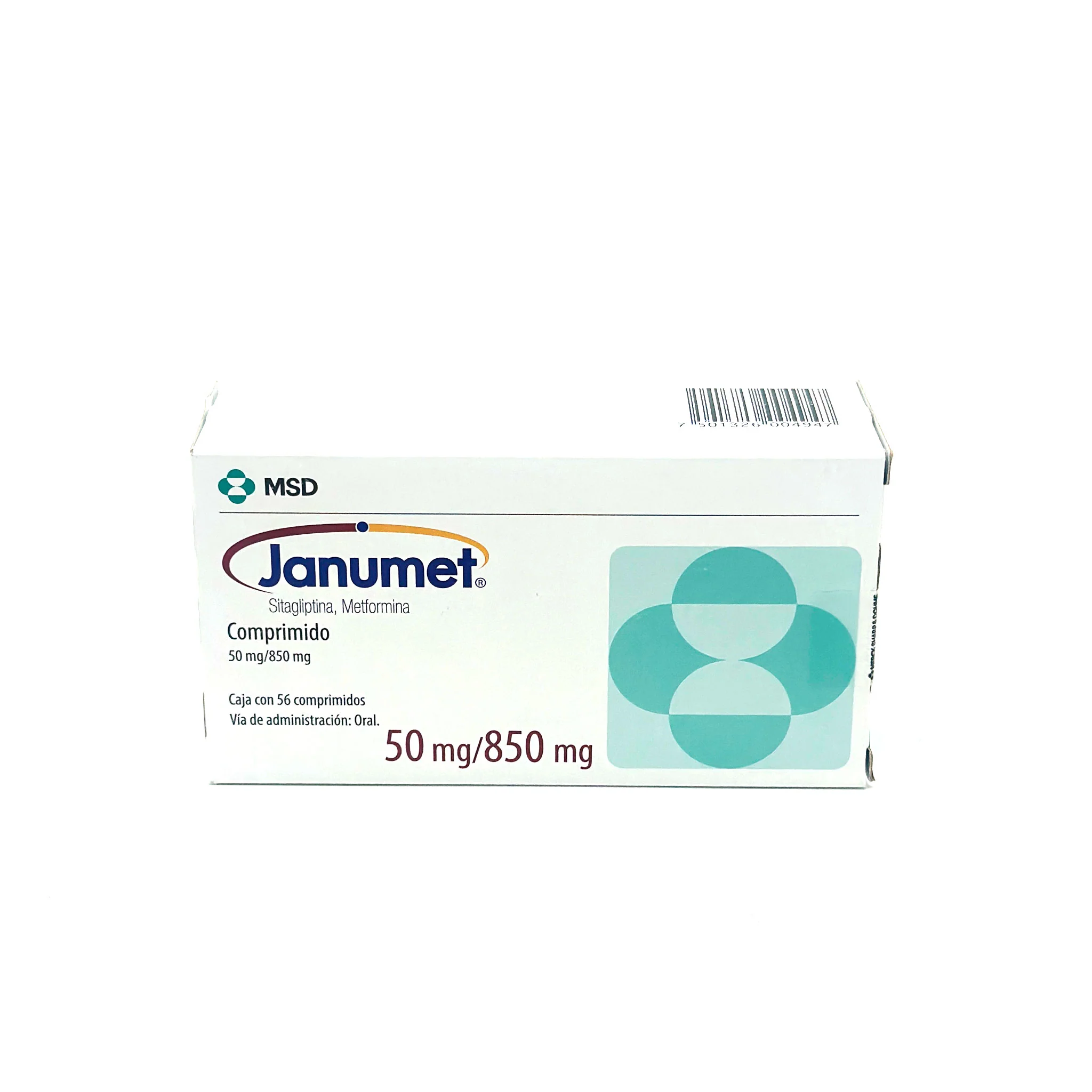 Janumet 50mg / 850 mg  Caja C/ 56 comprimidos Sitagliptina - Image 3