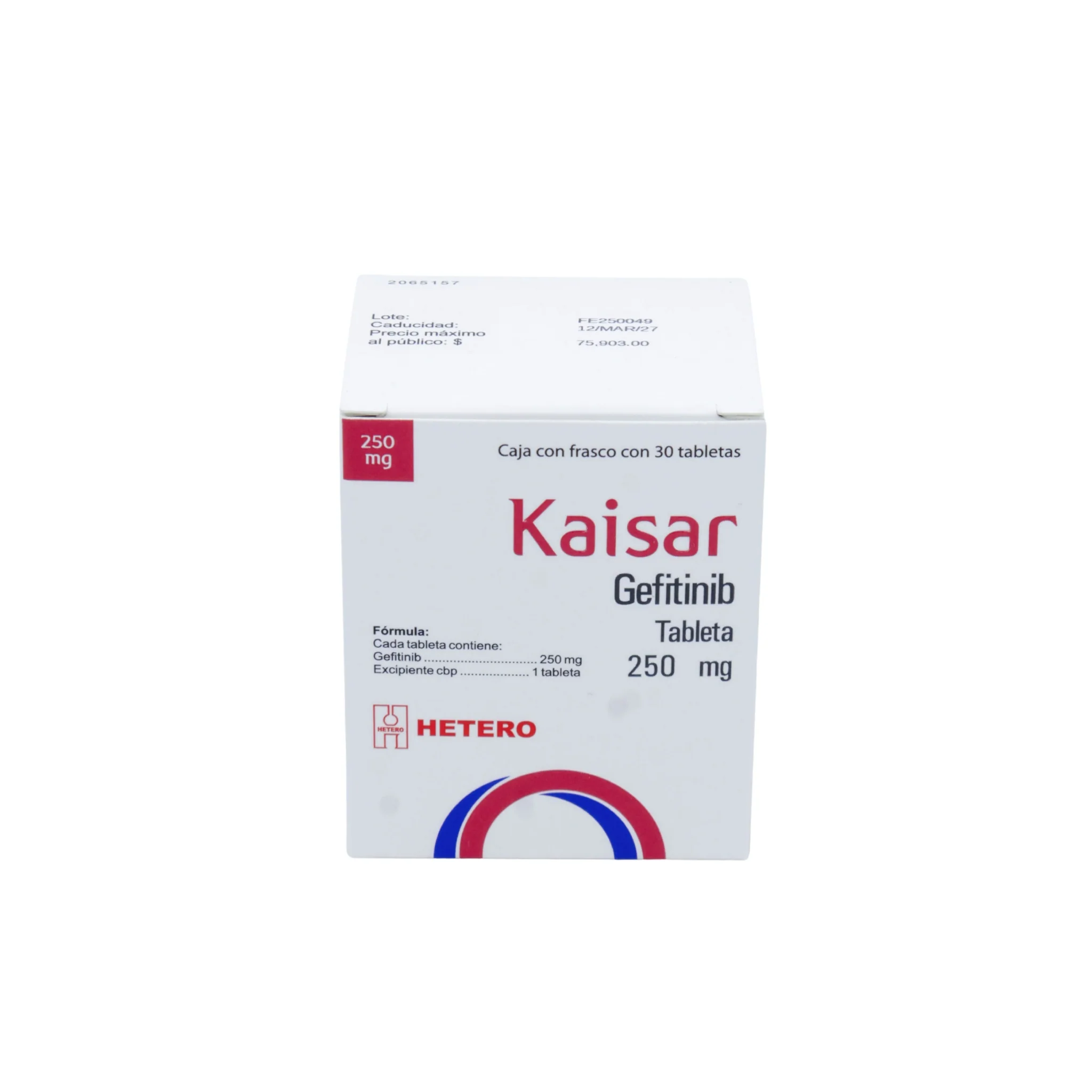 Kaisar Gefitinib 250 mg, Caja con frasco con 30 tabletas - Image 3