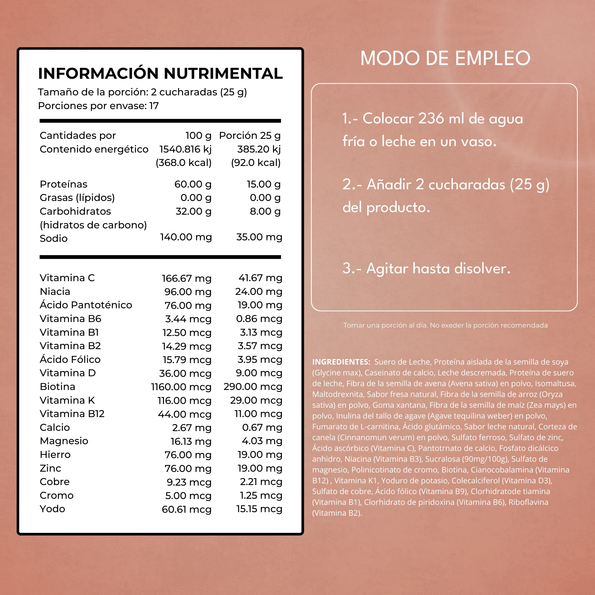 Proteína de Fresa en Polvo – Alta en Proteína y Vitaminas | C-Lazonde 17 Porciones - Image 3