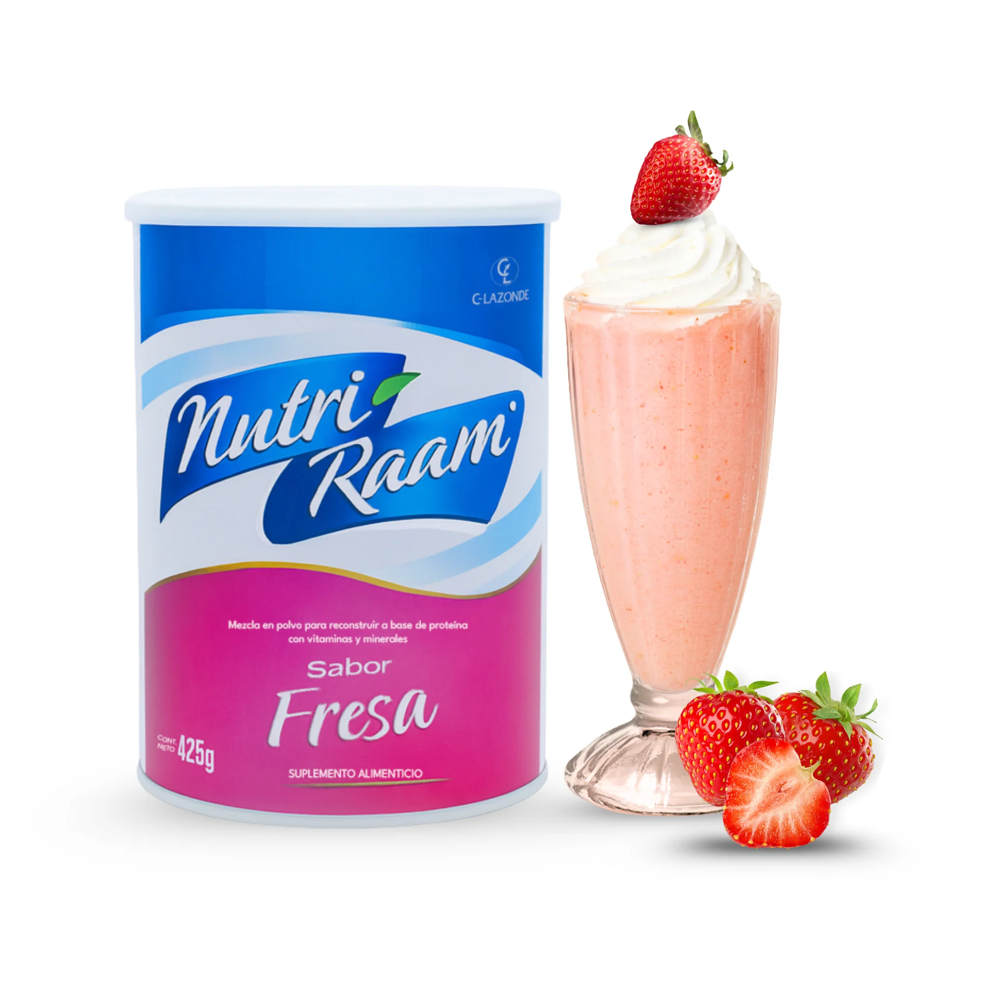Proteína de Fresa Nutri Raam – Suplemento Alimenticio con Vitaminas y Minerales | 425 g - Image 5