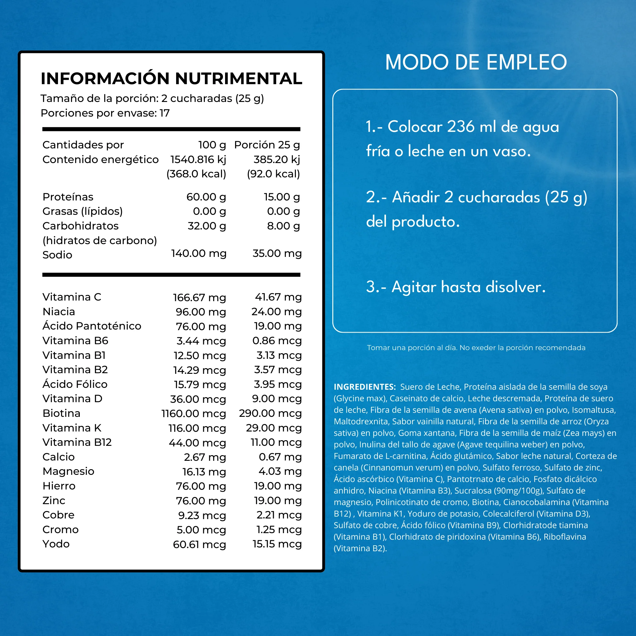 Proteína de Vainilla en Polvo – Alta en Proteína y Vitaminas | C-Lazonde 17 Porciones - Image 3