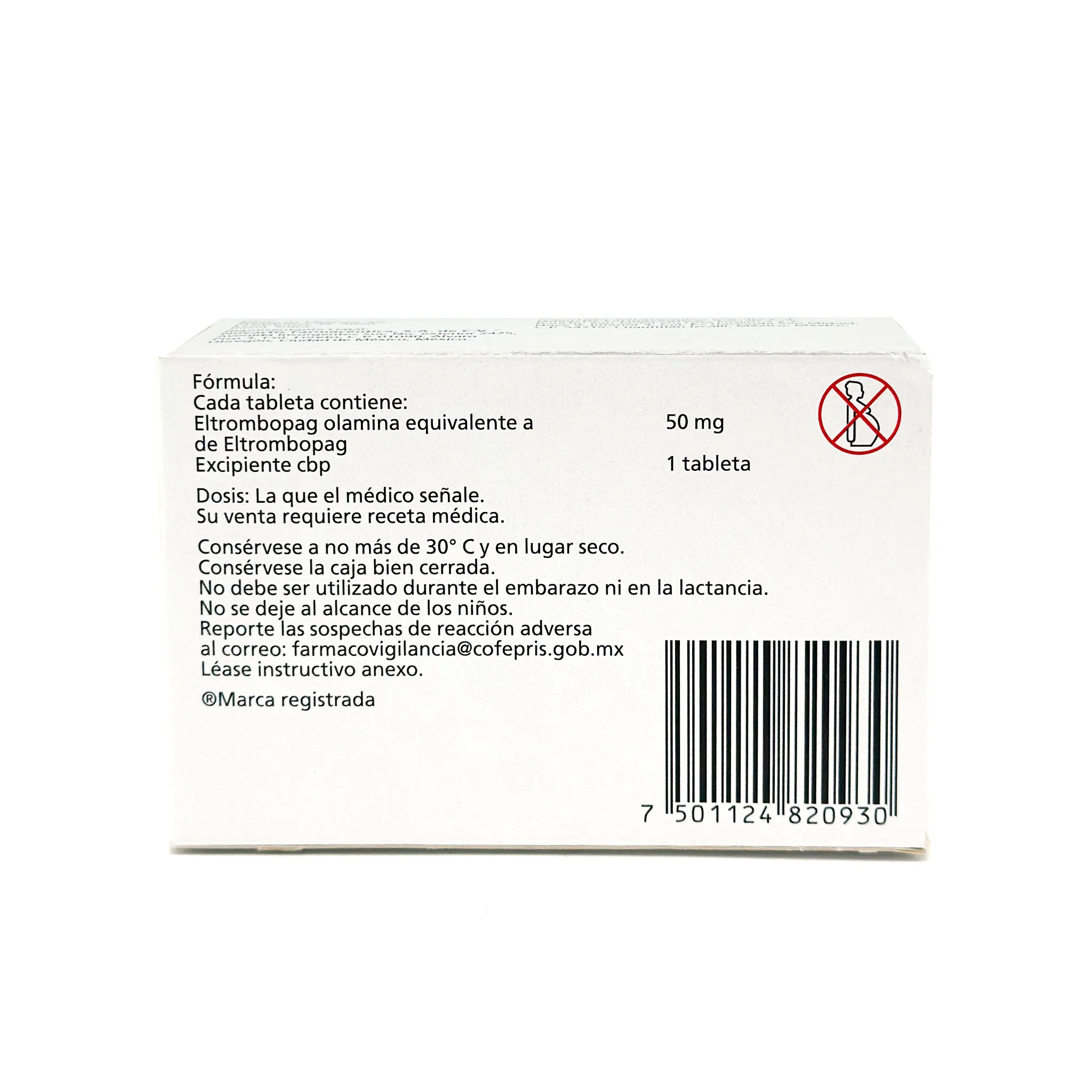 Revolade 50 mg Eltrombopag Caja con 28 tabletas - Image 4