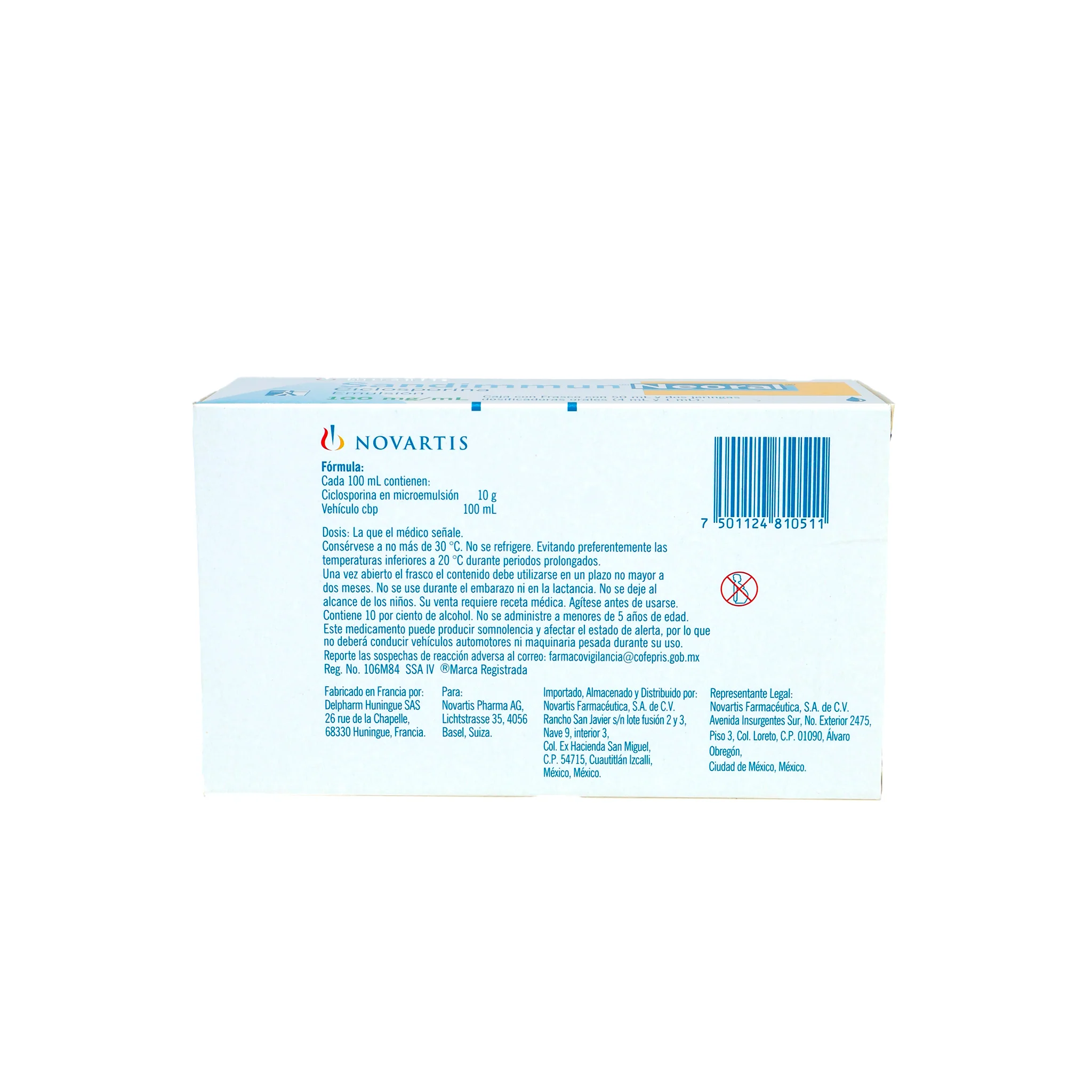 Sandimmun Neoral Ciclosporina 100 mg/mL, Emulsión Frasco 50 mL - Image 4