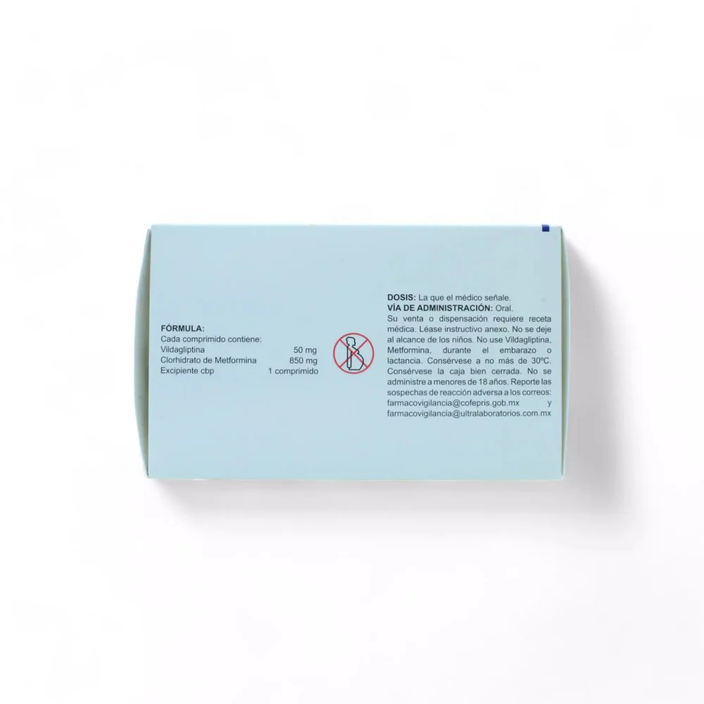 Vildagliptina Metformina 50mg/850mg Caja C/60 Paquete de 2 - Image 3