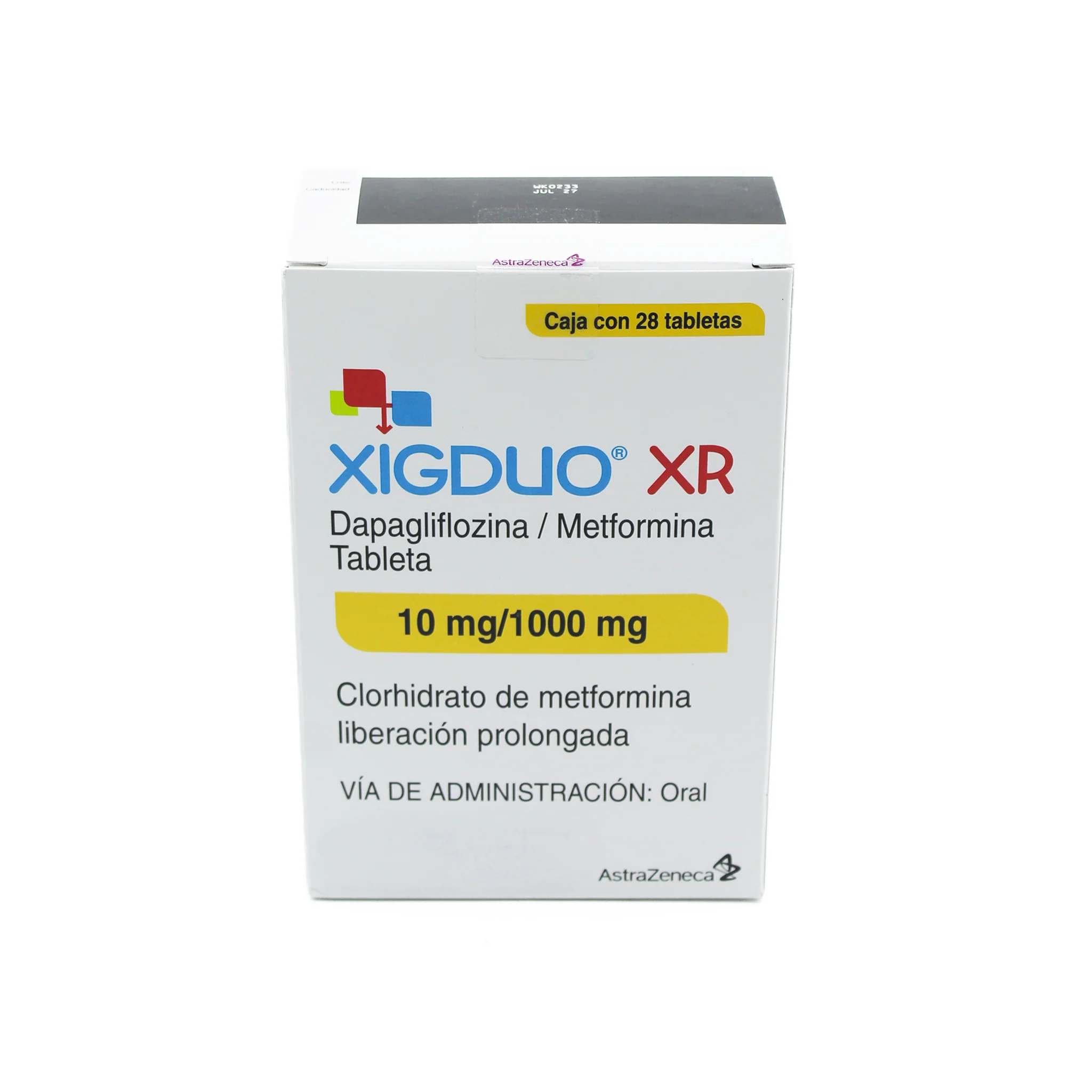 Xigduo XR 10 mg / 1000 mg Dapaglifozina / Metformina Caja con 28 Tabletas - Image 3